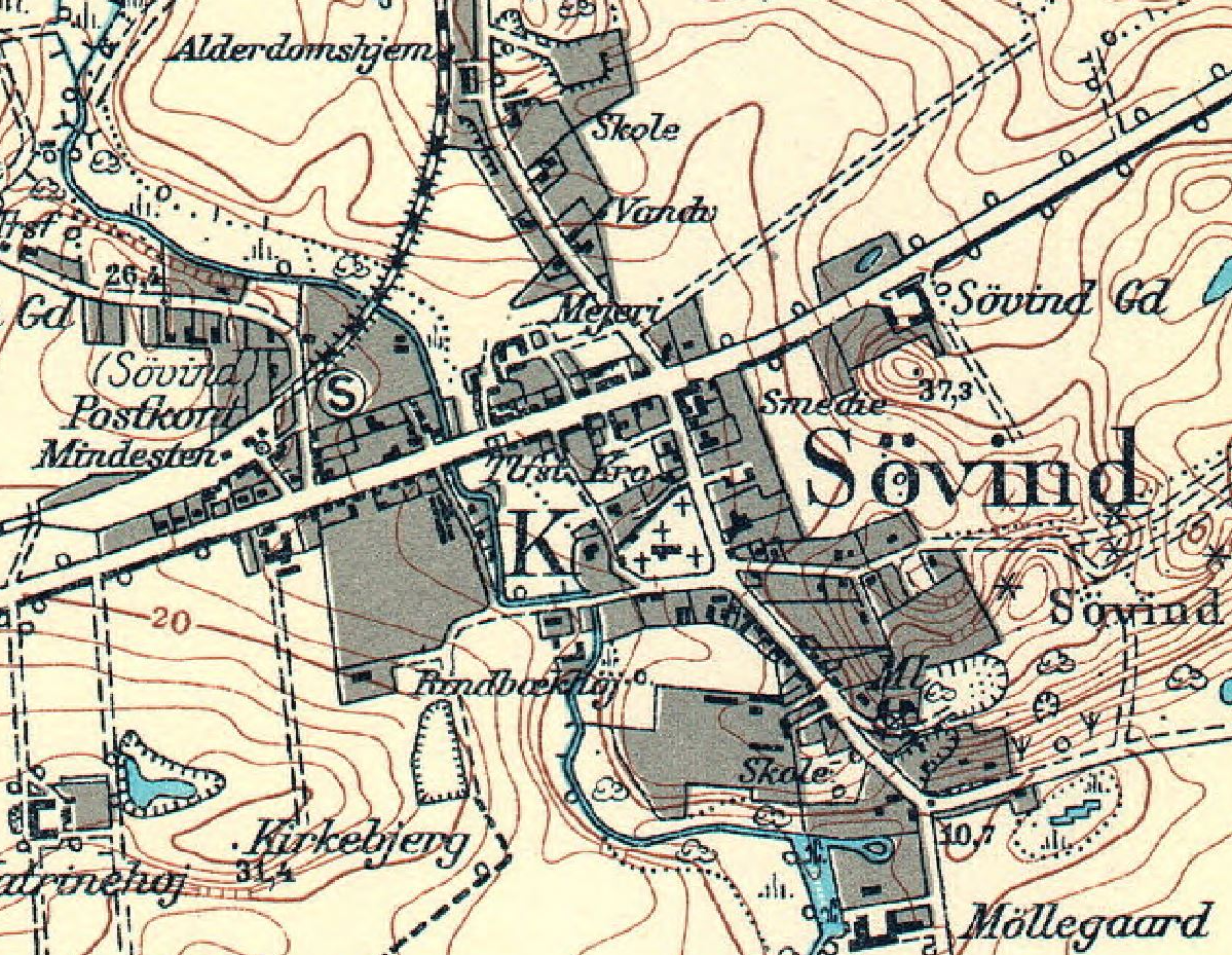 Lave Målebordsblade Søvind 1951